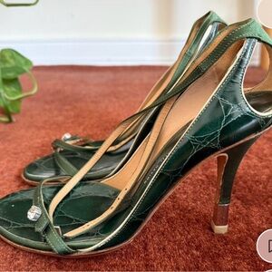 Giuseppe Zanotti Dark Green Strappy Heels